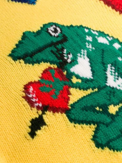 Shop Gucci Frog Intarsia Sweater In Yellow