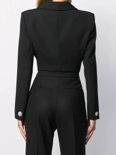 Shop Alessandra Rich Embellished Button Blazer In Black