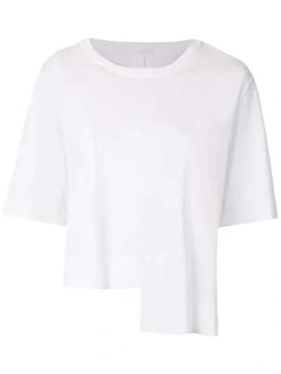 Shop Osklen Unequal Soft Cotton Plain Blouse In White