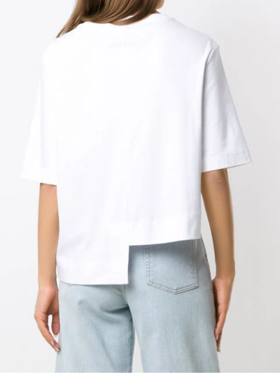 Shop Osklen Unequal Soft Cotton Plain Blouse In White