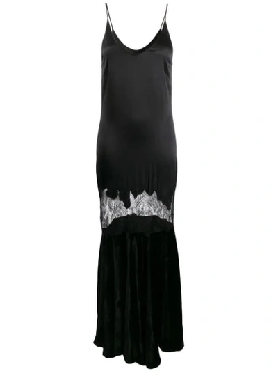 Shop Almaz Panelled Gown In Black