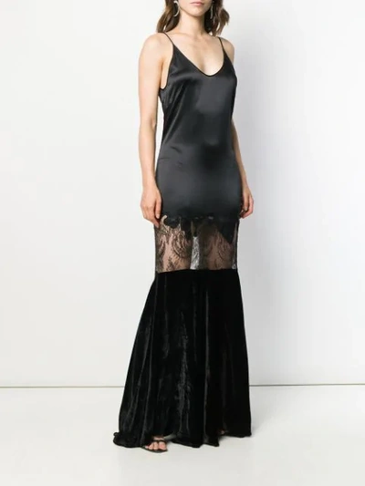 Shop Almaz Panelled Gown In Black