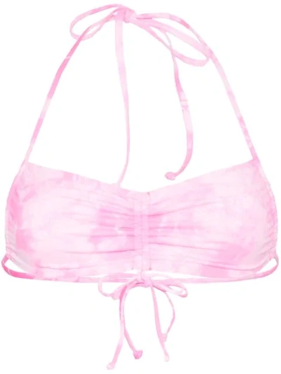 Shop Frankies Bikinis X Sofia Richie Reed Tie-dye Bikini Top In Pink