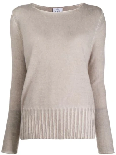 Shop Allude Ribbed Knit Sweater In Neutrals