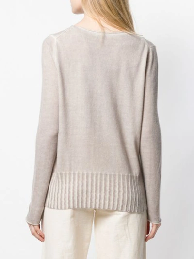 Shop Allude Ribbed Knit Sweater In Neutrals