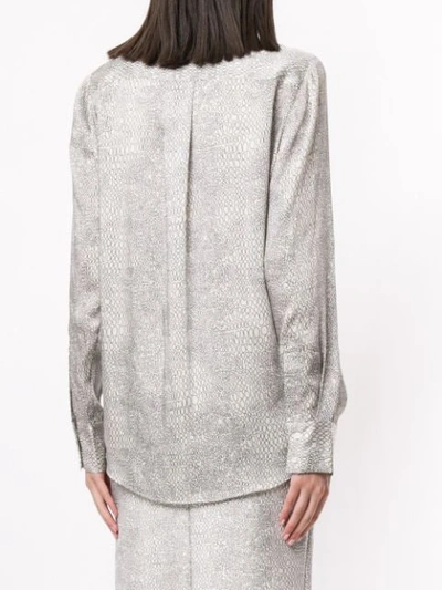 Shop Acler Roscoe Snakeskin Print Shirt In Grey