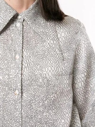 Shop Acler Roscoe Snakeskin Print Shirt In Grey