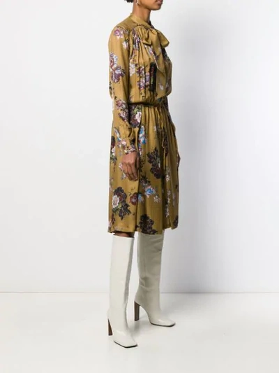 Shop Preen By Thornton Bregazzi Lupin Floral Dress In Brown