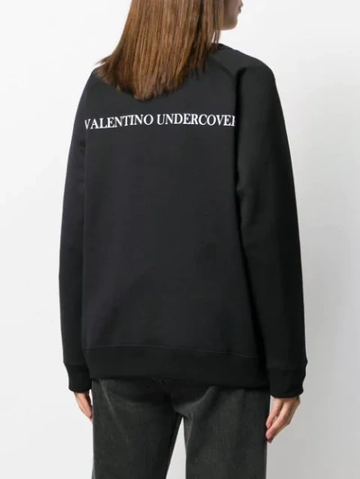 Shop Valentino Undercover Print Sweatshirt In Black