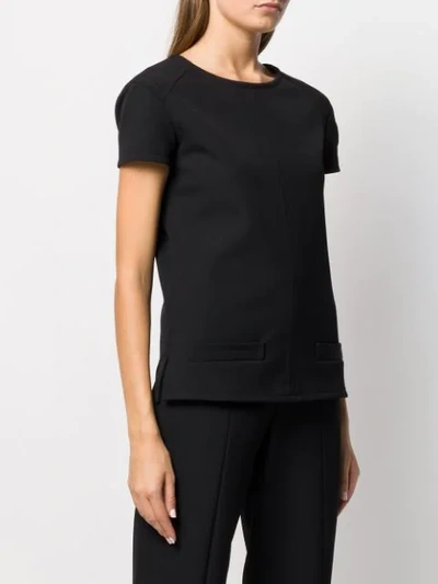 Shop Courrèges Plain Fitted T-shirt In Black