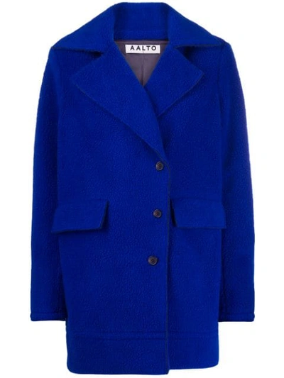 Shop Aalto Off-center Button Coat In Blue