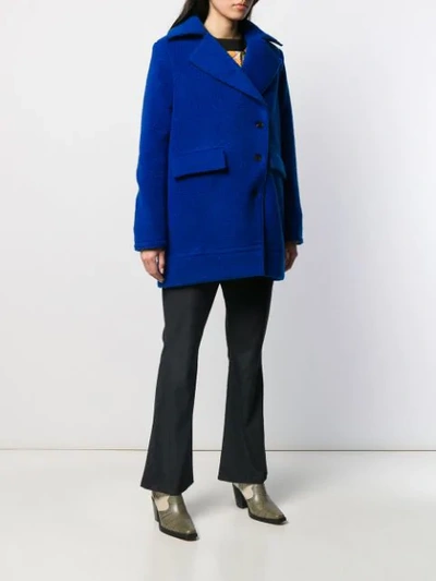 Shop Aalto Off-center Button Coat In Blue