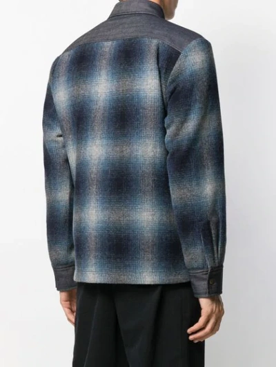 Shop A.p.c. Checked Pattern Shirt-jacket In Blue