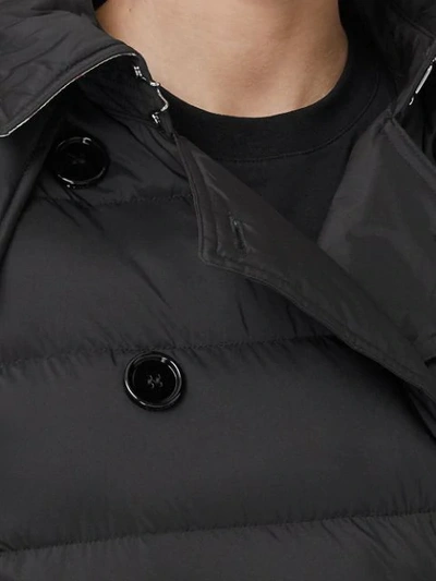 Shop Burberry Detachable Hood Padded Coat In Black