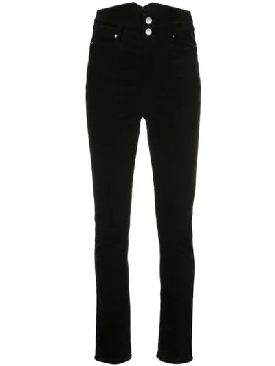 Shop Isabel Marant Corduroy High-waisted Trousers In Black