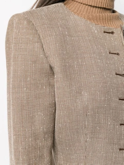 Pre-owned Valentino Check Fitted Blazer In Brown