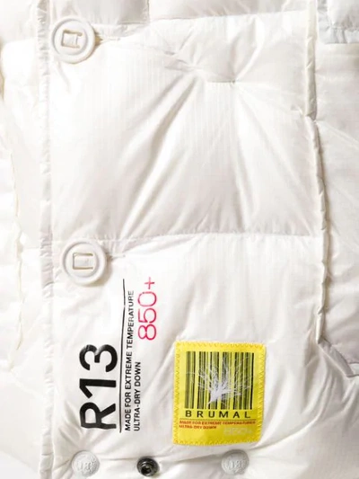 Shop Brumal X R13 Padded Hooded Coat In White
