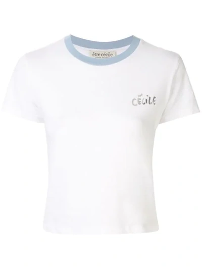 Shop Etre Cecile Logo Print Cropped T-shirt In White