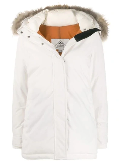 Shop Pyrenex Fur-trimmed Hood Coat In White