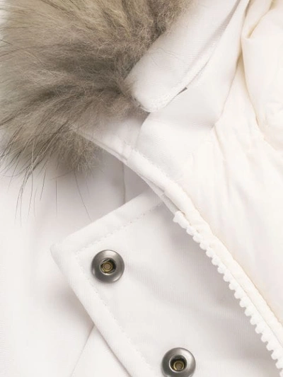 Shop Pyrenex Fur-trimmed Hood Coat In White