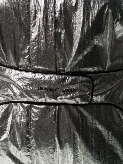 Off-white Racing Metallic Effect Jumpsuit In Silver