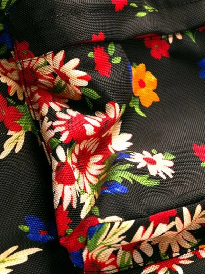 Shop Miu Miu Panama Floral-print Cape In Black