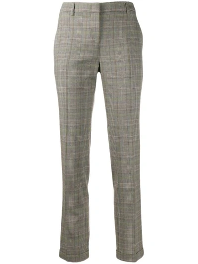 Shop Incotex Glen-check Tailored Trousers In Grey