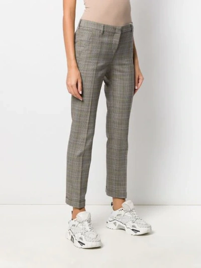 Shop Incotex Glen-check Tailored Trousers In Grey