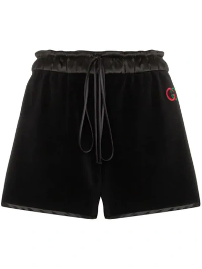 Shop Gucci Logo-embroidered Shorts In Black