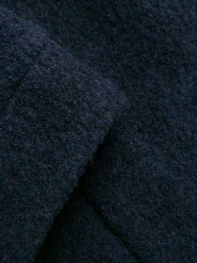 Shop Aspesi Knitted Hooded Jacket In Blue