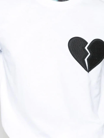 Shop Msgm Broken Heart Patch T-shirt  In White