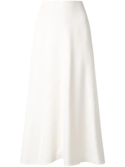 Shop The Row High-waisted Midi Skirt In White