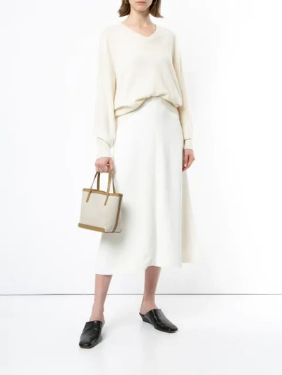 The Row Saio Wool And Silk-blend Midi Wrap Skirt In White