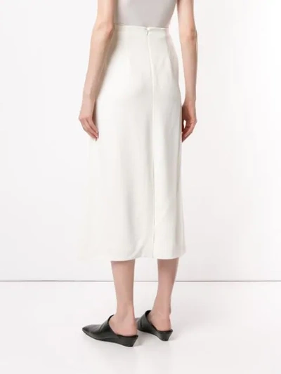 Shop The Row High-waisted Midi Skirt In White