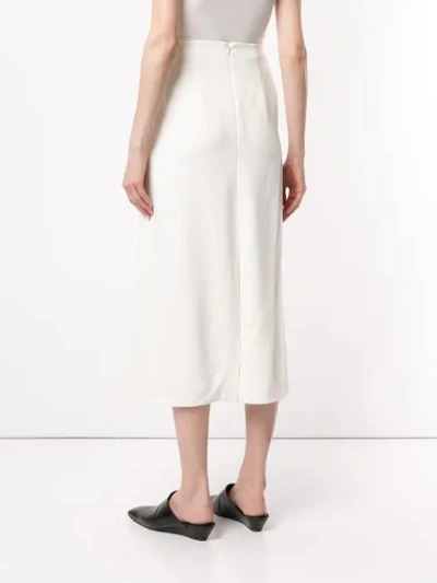 The Row Saio Wool And Silk-blend Midi Wrap Skirt In White