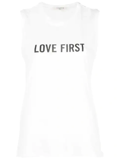 Shop Nili Lotan 'love First' Sleeveless Vest Top In White