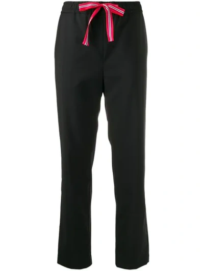 Shop Ps By Paul Smith Drawstring Waist Tapered Trousers In Black