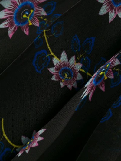 Shop Kenzo Floral Midi Pleated Skirt In Black