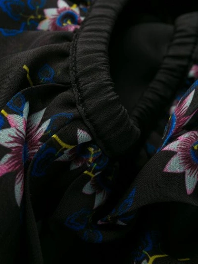 Shop Kenzo Floral Midi Pleated Skirt In Black
