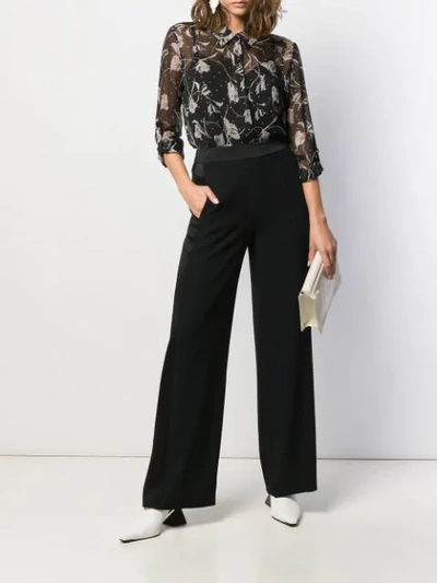 Shop Diane Von Furstenberg Lorelei Chiffon Shirt In Black