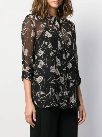 Shop Diane Von Furstenberg Lorelei Chiffon Shirt In Black