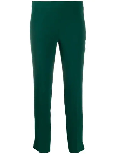 Shop Alberto Biani Crepe Slim-fit Trousers In Green