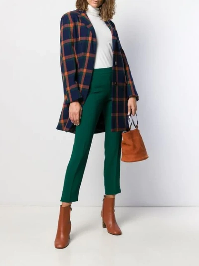 Shop Alberto Biani Crepe Slim-fit Trousers In Green