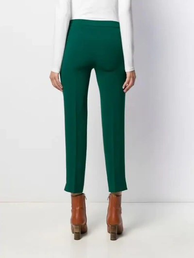 Shop Alberto Biani Crepe Slim-fit Trousers In Green