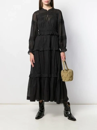 ISABEL MARANT ÉTOILE RUCHED PEPLUM DRESS - 黑色