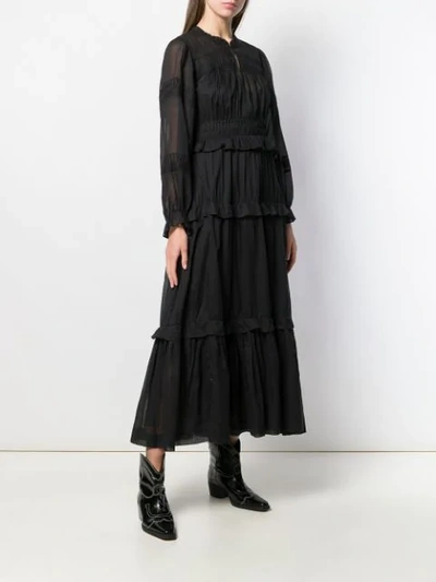 ISABEL MARANT ÉTOILE RUCHED PEPLUM DRESS - 黑色