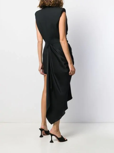 Shop Alexander Mcqueen Tuxedo Style Asymmetric Dress In Black