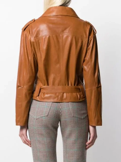 Shop Arma Doris Lee Biker Jacket In Brown