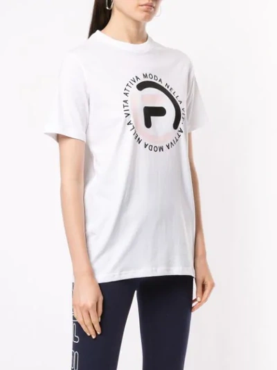 Shop Fila Logo Boyfriend T-shirt In White
