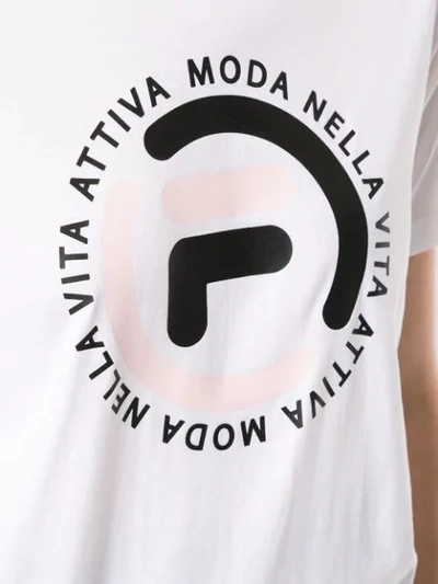 Shop Fila Logo Boyfriend T-shirt In White